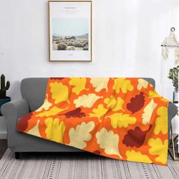 Blankets Simple Yellow Leaf Pattern Selling Custom Print Flannel Soft Blanket Interio Arc Ture Designer Fashion Interior