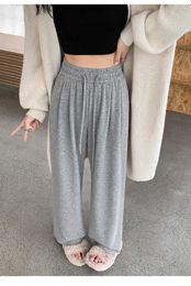 Women's Pants Capris Vintage Drape Effect High Waist Wide Leg Women Pants Korean Fashion Harajuku Baggy Female Trouser Autumn Y2k Classy Casual Pants Y240509