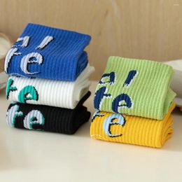 Women Socks 3 Pairs Letter Ribbed Tube Japan Outfits Sand Beach Short Sweet Cyclisme Ankle Thick Skate Pretty Cool Stuff