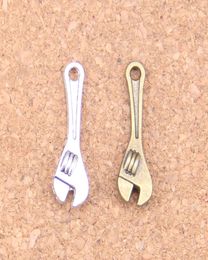 133pcs Antique Silver Bronze Plated spanner wrench tool Charms Pendant DIY Necklace Bracelet Bangle Findings 247mm8443056