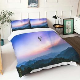 Bedding Sets Fabic 3d Print Dreamlike Wonderland Scenery Pattern Double Bed Sheets With Pillowcases Warm Soft Comforter Set