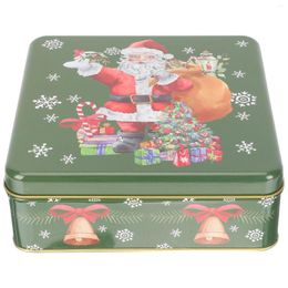 Storage Bottles Snack Container Christmas Candy Containers Metal Dessert Tinplate Xmas Cookie Packaging Cases Jar