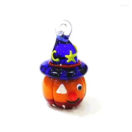 Decorative Figurines Cute Glass Pumpkin Mini Pendant Creative Cartoon Clown Witch Image Design Halloween Decor Holiday Party Gifts For Kids