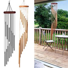 Decorative Figurines 12 Tubes Wind Chimes Pendant Aluminium Tube Bells Balcony Outdoor Yard Garden Home Decoration Multiple Styles