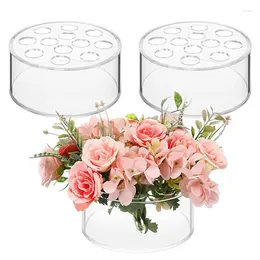 Vases 1/3PCS 12-hole Transparent Acrylic Roundness Vase Suit For Family Wedding Dining Table Simple And Beautiful