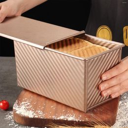 Storage Bottles Gold Carbon Steel Corrugated Lid Toast Box High Temperature Resistance Strength Good Hardness Air Permeability