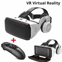 Original VR VirtUAl Reality 3D Glasses Box Stereo Google Cardboard Headset Helmet for Android Smartphoireless Rocker 240506