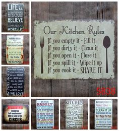 Romantic English Poetry Vintage Metal Signs Tin Sign Retro Garage Decor Plaque Metal for bar and cafe Decorative Iron Plates1679205