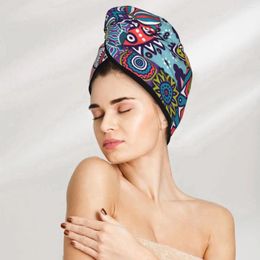 Towel Ethnic Mandala Style Hair Bath Head Turban Wrap Quick Dry For Drying Women Girls Bathroom