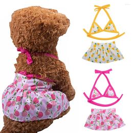 Dog Apparel Summer Bikini Set Sexy Floral Dress Pet Clothes Cat Dogs Clothing Beach Princess Skirt Swimwear Cute