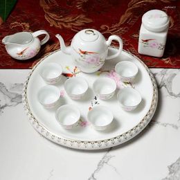 Teaware Sets Chinese Ceramic Festive Tea Set Wedding Magpie 12 Pc Teapots