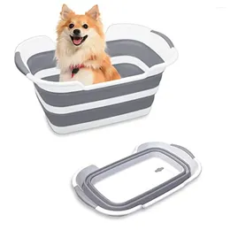 Storage Boxes Portable Multipurpose TPE Collapsible Bathtub Laundry Basket Organiser Camping Hiking Picnics RV 27L 7.1 Gallon 23.6x15x11in