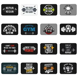 Carpets No Pain Gain Gym Motivational Quote Front Door Mat Anti-Slip Bodybuilding Fitness Doormat Kitchen Balcony Entrance Rug Carpet