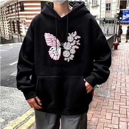 Men's Hoodies Sweatshirts 2024 Butterfly Prevalent Printed Hooded Women Plus Size Hoodies Four Seasons Trendy Pullover Female Comfortable Sweatshirt T240510