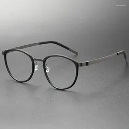 Sunglasses Frames Denmark Brand High Quality Titanium Eyeglass Men Women Vintage Handmade Screwless Glasses Optical Prescription Eyewear