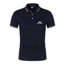 Golf Shirt for Mens Summer Quick Dry Breathable Polo Shirt Fashion Short Sleeve Tops J Lindeberg Golf Shirt Mens T-Shirt 240513