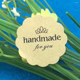 Party Decoration 1200 Pcs/lot Flower Kraft Paper 'handmade For You' Baking Seal Sticker Favor Gift Bag Candy Box