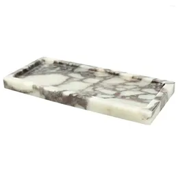 Storage Boxes Luxury Natural Marble Small Hand Towel Organizer Tray Makeup Bathroom Holder Waterproof Oil-proof Scratch Resistance
