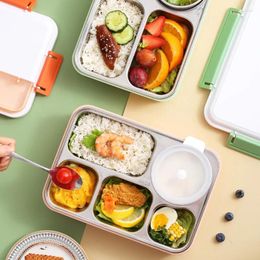 Dinnerware Big Capacity 1.5L Lunch Box With Compartments Tableware 304 Stainless Steel Bento Microwave Container