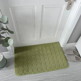 Carpets Bathroom Living Room Non-Slip Mat Pebble Floor Decoration Memory Foam Embossed Velvet Carpet Home Absorbent Door