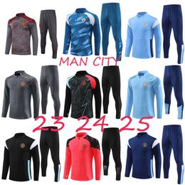 2023 2024 Man City Soccer Maglie da calcio da calcio uomini e bambini 23 24 Haaland de Bruyne Phillips Kits Kits Grealish Sterling Ferran Mahrez Foden