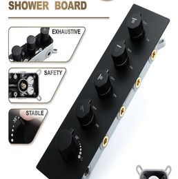 Shower Set Thermostat Diverter Mixer Valve Embeded Box Brass Black Finish Square Round Handle 4 Way Water Flow Shower kit Controll7086968