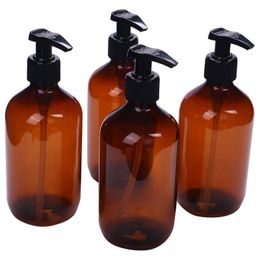 300ml 500ml Brown Lotion Bottle Makeup Bathroom Liquid Shampoo Pump Bottles Travel Dispenser Container for Soap Shower Gel Qjuaa Qgcer