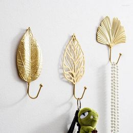 Hooks Wall Hook Leaf Shape Nordic Style Coat Rack Key Holder Hanger For Kitchen Bathroom Door Towel Hanging