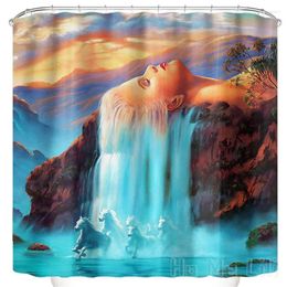 Shower Curtains African Woman Bathroom Curtain The Mountain Home Decoration Abstract Art Polyester Fabric Waterproof With Hooks