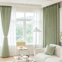 Curtain (Customized 5) French Glacier Pattern Chenille Curtains With High Shading Micro-pleat Wrinkle Jacquard Soft Texture