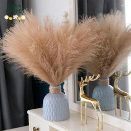 Decorative Flowers 5pcs Artificial Pampas Bouquet For Home Decor Room Accessories Fake Simulation Reed Grass Wedding Party Table Decoration