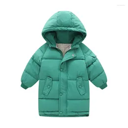 Down Coat 3-10 Years Old Kids Parkas Cotton Padded 2024 Autumn Winter Fashion Hooded Warm Boys Girls Korean Style Children Jacket