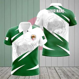 Algeria Flag Graphic T Shirt for Men Custom Name Polo Shirts Fashion Football Sports T-shirt Summer Casual Jersey Sportswear Tee 240513