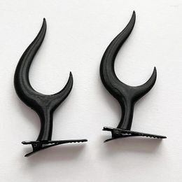 Party Supplies Anime Alastor Radio Demon Hairpin Cosplay Black Horn Headwear Hair Clip Adult Unisex Headgear Prop