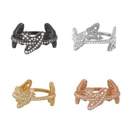 Brand High version Westwoods punk neutral trendy cool diagonal triple star ring Nail
