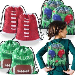 Gift Wrap Football Soccer Drawstring Bags Non-woven Gifts Bag Boys Rugby Birthday Party Storage Package Decor Supplies