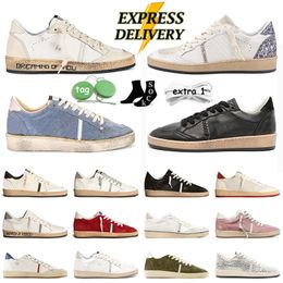 Top Fashion Ball Star Designer Casual Shoes Women Leather Shoe Luxury Never Stop Dreaming Vintage Outdoor Italy Brand Skateboard Sports Sneakers Flat Mens Trainers