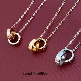 Designer Luxury Necklace Designers Jewelry Gold 925Silver Double Ring Christmas Gift Cjeweler Mens Woman Diamond Love Pendant Halsband har halsband