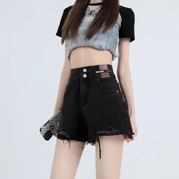 Women's Shorts 2024 Summer Thin Women Jean Sweet Girl High Waist A-Line Holes Short Pant Korean Trendy Lady Denim Pants