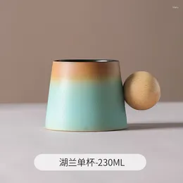 Mugs Elling Commercial Coffee Cup Set Dish Coarse Pottery Household High-grade Creative Retro Ceramic Mark Design Sense