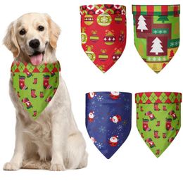 Dog Apparel Sucado Bandana Christmas Classic Pattern Pets Scarf Triangle Bibs Kerchief Costume Suitable For Small Medium Large Dogs