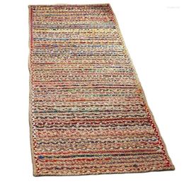 Carpets Rug Cotton Jute Handmade Braided 60X60CM Reversible Rustic Look Carpet