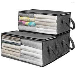 Storage Bags Large Capacity Folding Under Bed Quilt Blanket Home Clothes Bag Durable Dustproof Zipper Closure Organizer With Handle