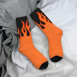 Women Socks Fire Flame Stockings Men Harajuku Desgin Warm Soft Korean Winter Outdoor Sports Anti Skid Printed Gift