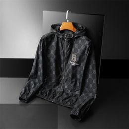 2024 New Luxury Mens hooded Windbreaker Long Sleeve Mens Jackets Letter Printing jacket Clothing Zipper Letter Pattern Plus Size Male casual coat Size M-5XL