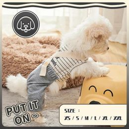Dog Apparel Pet Jumpsuit Puppy Striped Clothes With Four Legs For Spring Summer Chihuahua Clothing Dogs Stylish