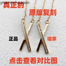 Tiffanncy High End Jewellery necklaces for womens Series Necklace V Gold High Edition Thick Plated 18K True Gold Exquisite Versatile Men and Women Original 1:1 With logo