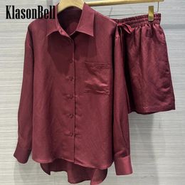 Women's Tracksuits 4.25 KlasonBell Fashion Casual Cotton Linen 2 Piece Set Asymmetrical Loose Shirt Lace-up Elastic Waist Shorts