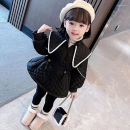 Jackets BABY Girls Winter Coat Big Collar Cotton Padded Velvet Thickening Warm Overcoats Kids Fashion Elegant Children Clothes