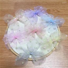 Decorative Flowers 30pcs Dot Satin Ribbon Bows For Hair Clip Decoration Or Gift Craft Wedding